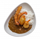 Japán curry with big breaded shrimp 